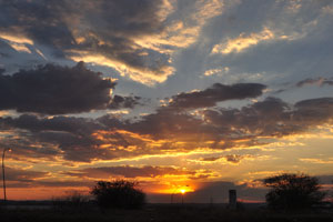 This is the sunset in the city of Windhoek as seen from the Dorado viewpoint