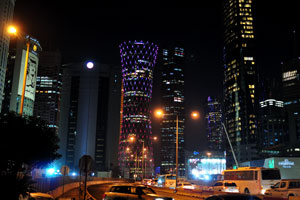 Doha skyscrapers as seen from The Gate Mall