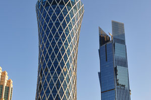 The Tornado Tower, also called the QIPCO Tower, is a high-rise office skyscraper in the city of Doha
