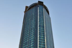 The Twin Tower 1 from the Bridge Towers complex is located in the city of Doha