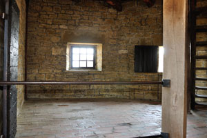Interior of the tower of Guaita fortress brings the atmosphere of medieval ages