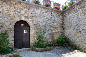 A door with restricted access is in the wall of the Cesta fortress