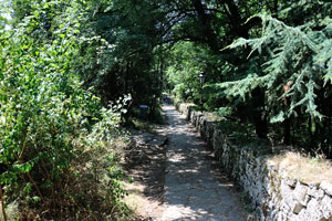 A stone pathway connects the Cesta fortress to the Montale tower