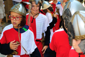 Many children take part in the “Medieval Days” festival