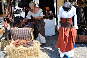 A tailor shop is in the Medieval Camp