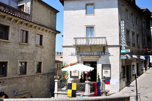 The restaurant of “Ristorante Titano” is in the Hotel Titano