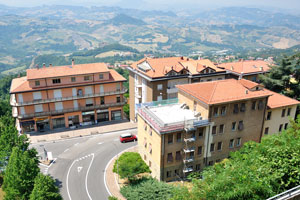 The street of Via Piana as seen from the Palazzo della Mutuo Soccorso