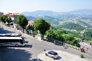 Mountainous surroundings as seen from the bus station