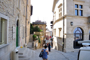 The building of “Secretaries of State of the Republic of San Marino” is on the street of Contrada del Collegio, 38