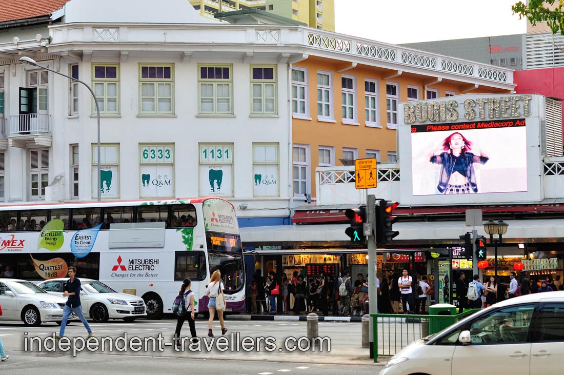 View from Bugis MRT station on Bugis street