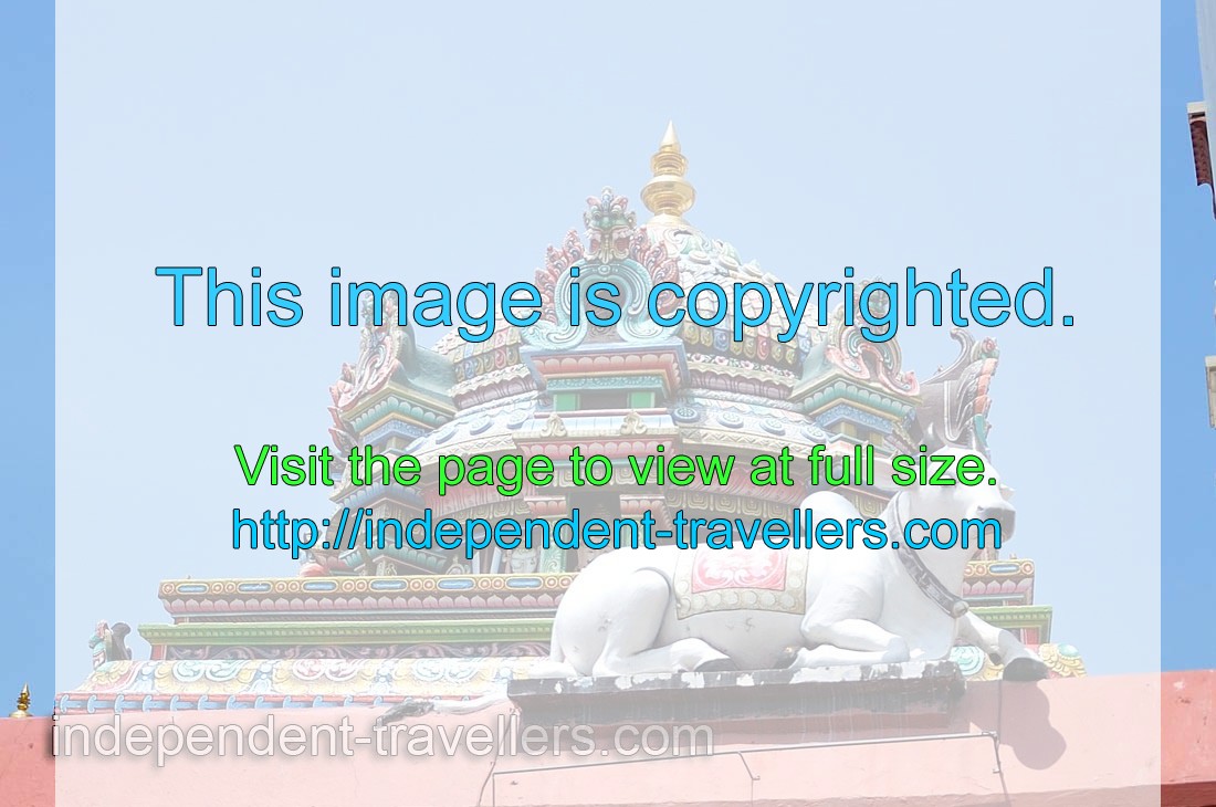 Cow statue of the Sri Mariamman Temple