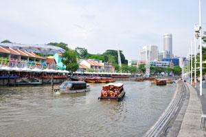 Canning lane is found on the opposite bank of the Singapore river