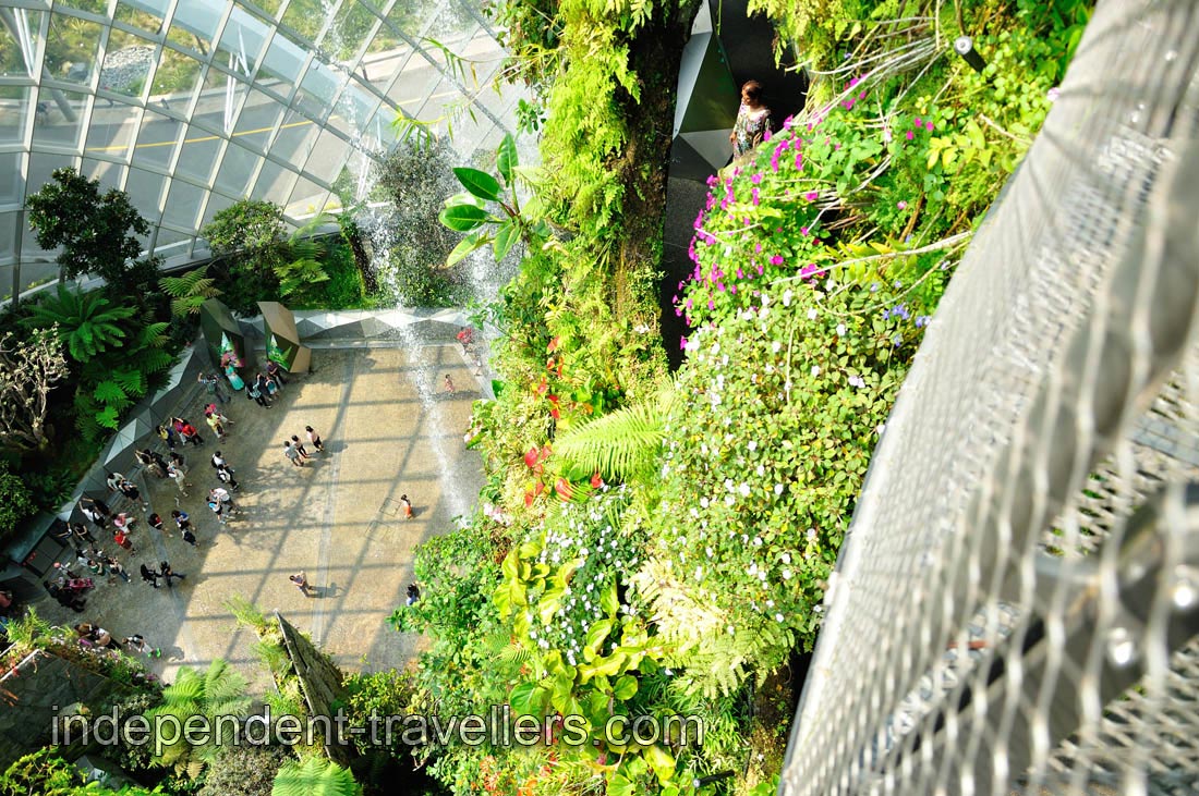 At the top of the waterfall