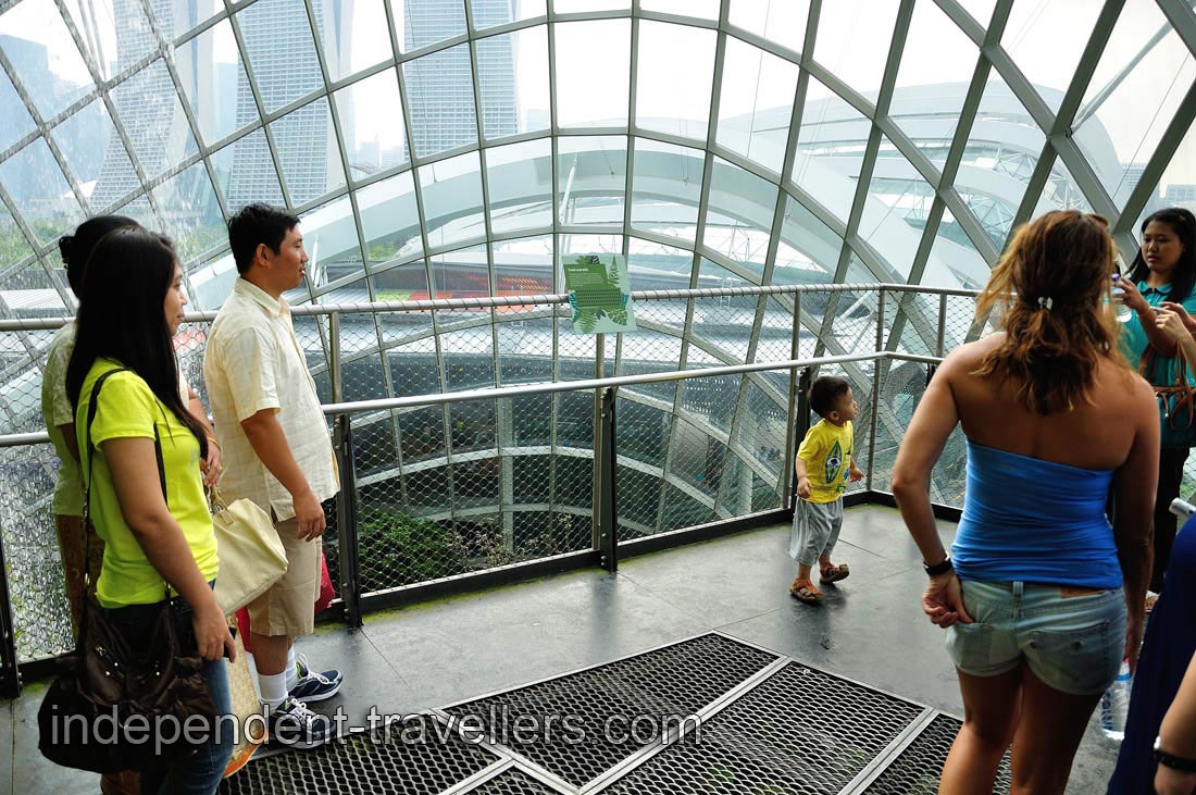 Tourists on the best viewing platform inside the dome