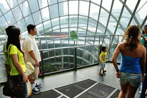 Tourists on the best viewing platform inside the dome