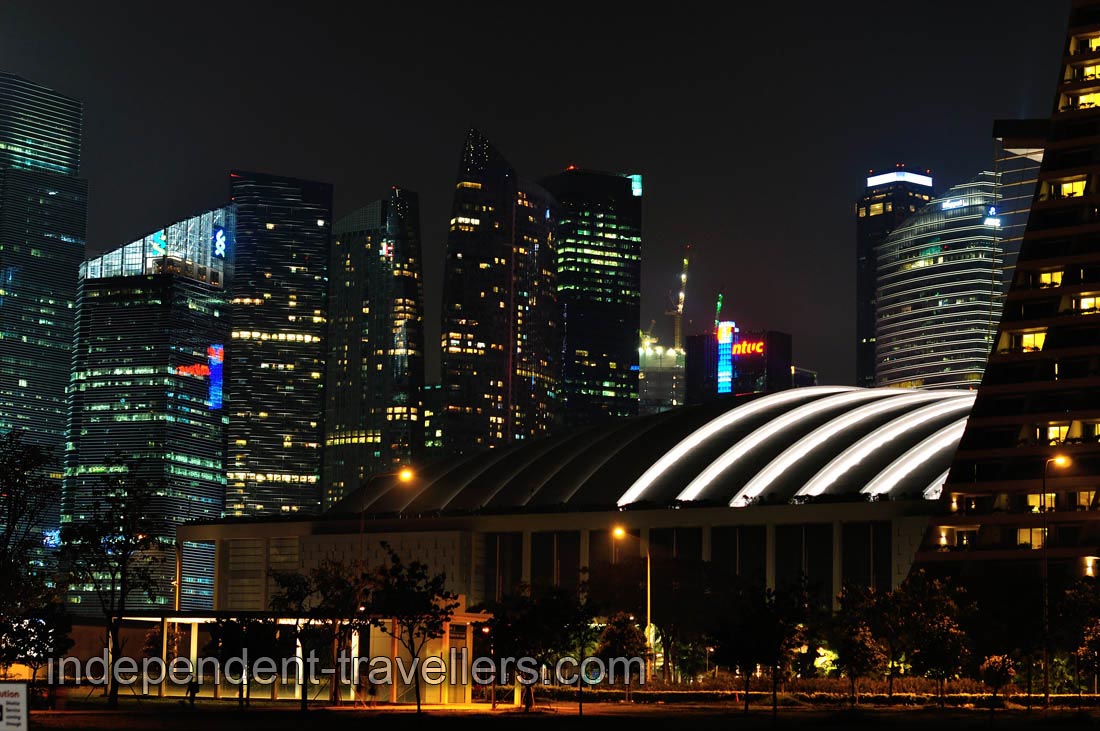 Skyscrapers view from Gardens by the Bay