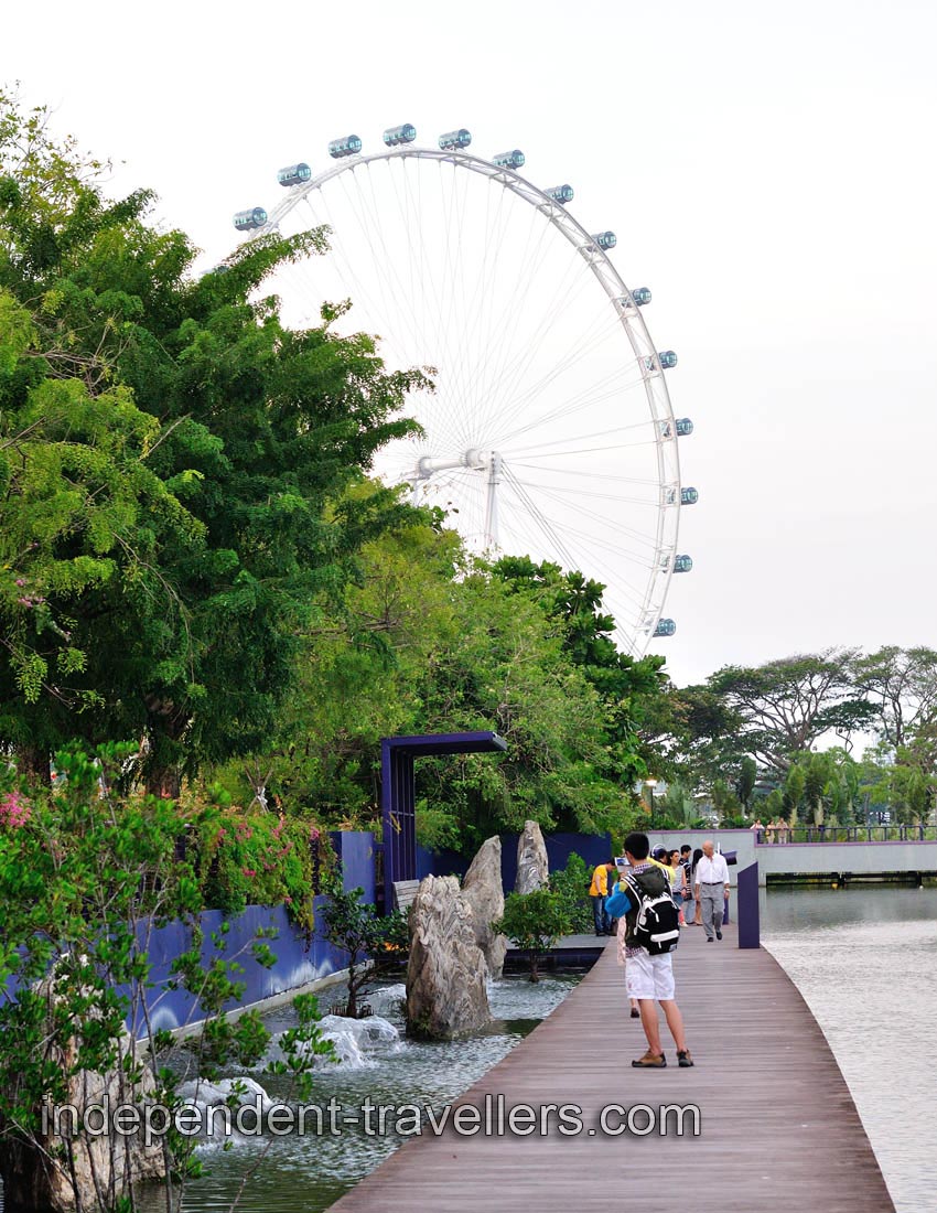 Singapore Flyer view from the Kingfisher lake