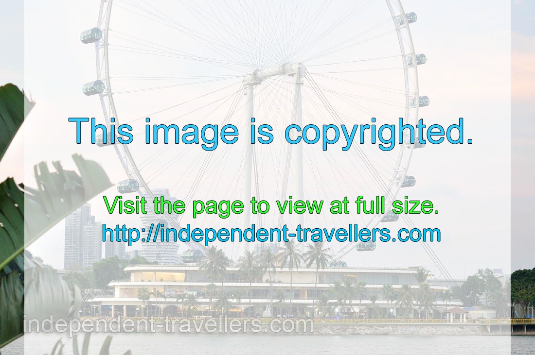 Singapore Flyer is on the other side of Marina Bay