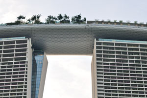 Palm trees on the top of Marina Bay Sands