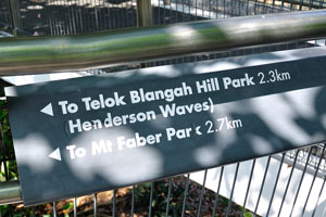 Distance to Telok Blangah Hill Park is 2.3 km (Henderson Waves)
