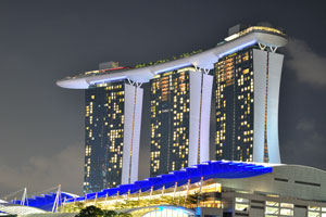 Marina Bay Sands late in the evening