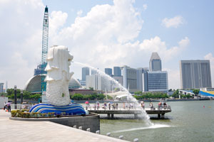 Merlion is a statue with the body of a fish and the head of a lion