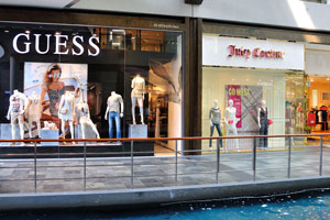 Guess and Juicy Couture shops at “The Shoppes at Marina Bay Sands”