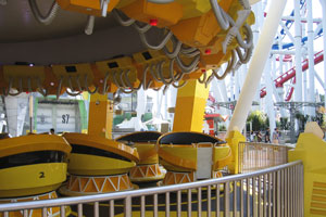 Accelerator teacups ride is a whirling twirling ride that spins guests around