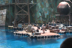 Waterworld is a show with the most complex combination of stunts, jet skis, gun shots, explosions, flames and pyrotechnics