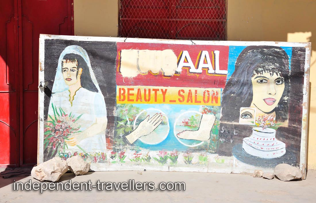 Funny advertisement of the beauty salon