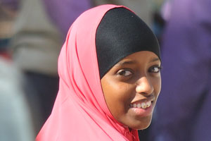 Somali girl smiles at me