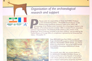 Organisation of the archaeological research and support