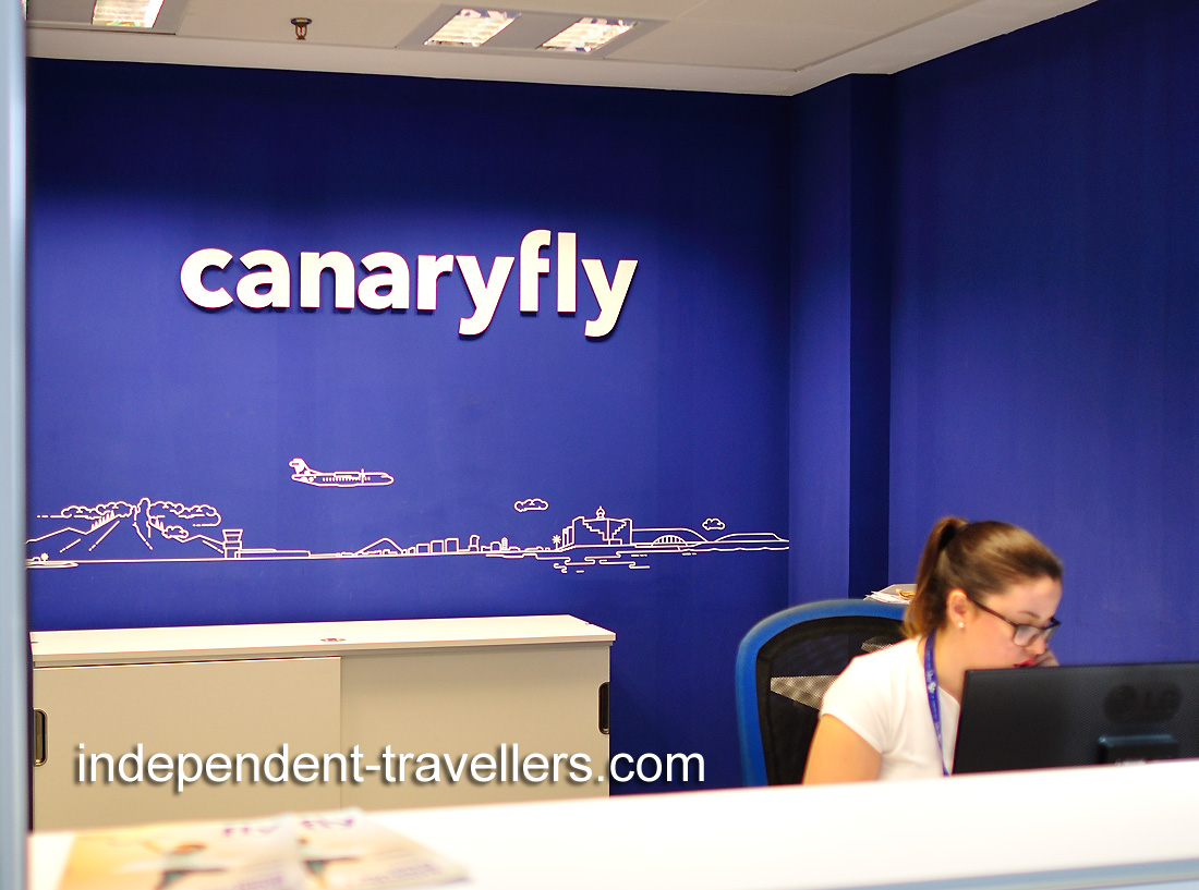 The Canaryfly (IATA: PM) office is in Gran Canaria Airport (IATA: LPA)