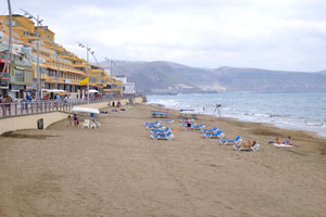 Playa de las Canteras as seen from the restaurant of “Bar Restaurante Los Girasoles”