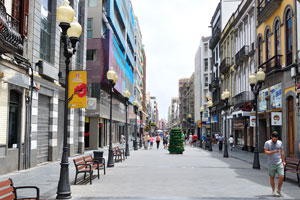 Calle Triana street is a pedestrianised zone with a multitude of retail outlets