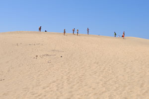 The sand dunes on Maspalomas beach give a sense of the desert