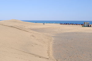 The beach leading to the sand dunes is stunning and very popular