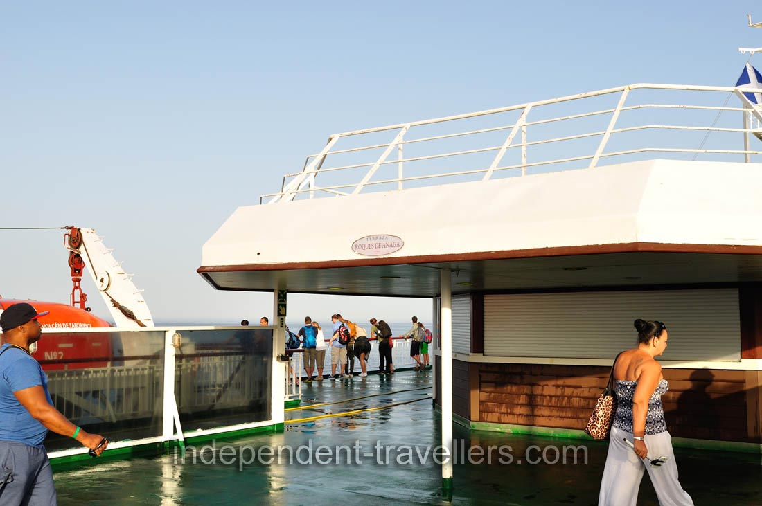 There is Roques de Anaga terrace on Volcán de Taburiente ferry
