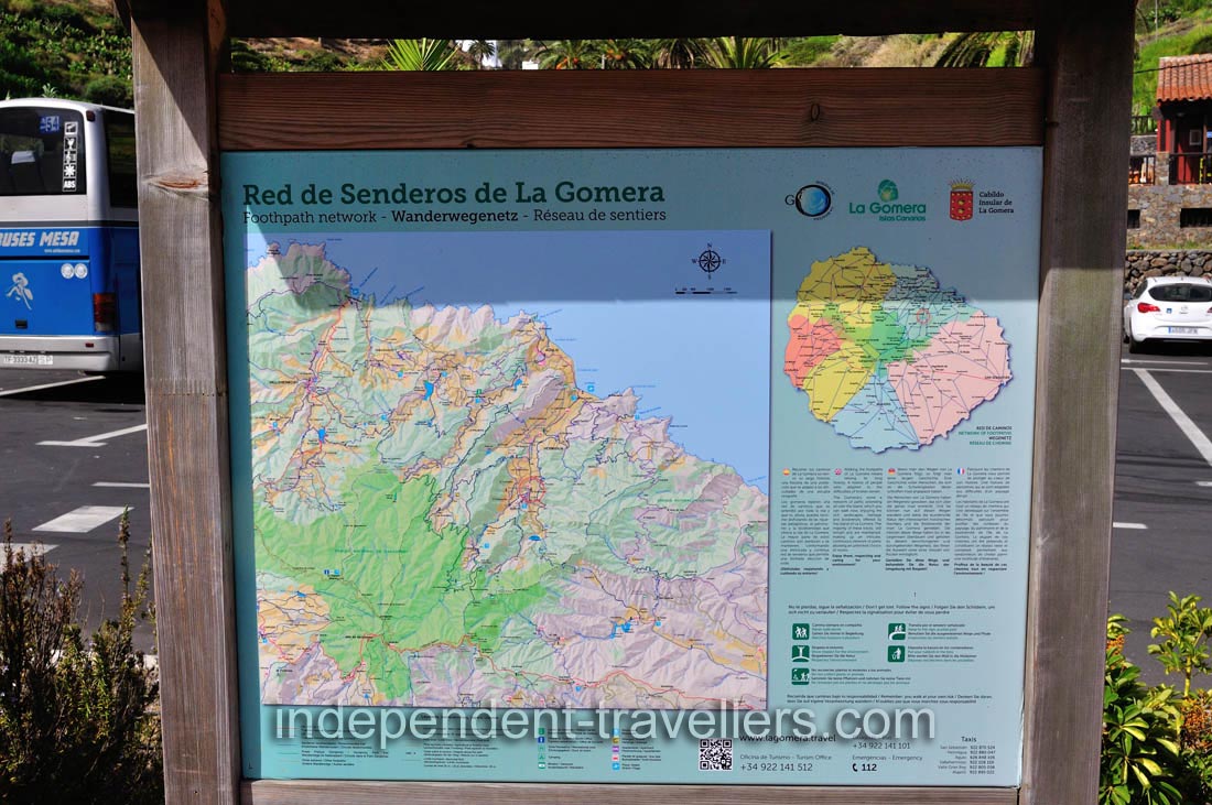 This is the map of &ldquo;Red de Senderos de la Gomera&rdquo; footpath network