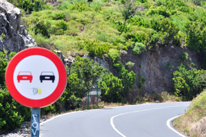 This road sign is installed on GM-2 road beside the “Cañada De Jorge” observation deck