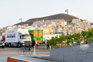 The city of Los Cristianos as seen from Los Cristianos ferry terminal
