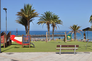 The children playground is constructed near Playa de El Bobo beach