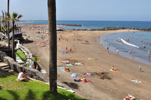 Playa de Troya beach as seen from a bird's-eye view