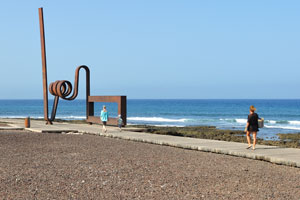 Spiral sculpture is placed on the seafront