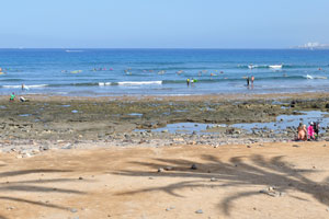 This section of the beach is adjacent to Playa de las Américas beach on the south side