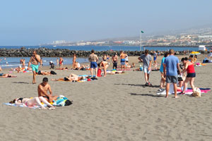 Playa de Troya beach is the most suitable beach for sunbathing in Las Americas