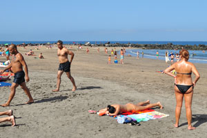 Sometimes topless women can be seen on Playa de Troya beach, by the way, this is quite usual for Spanish beaches