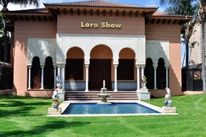 The fountain is in front of the Loro Show building