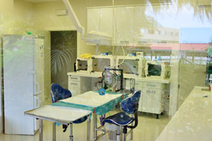 The examination laboratory is filled with the modern equipment