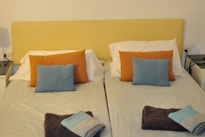 This is the double bed in the apartment where we stayed in the “San Marino” apartment complex